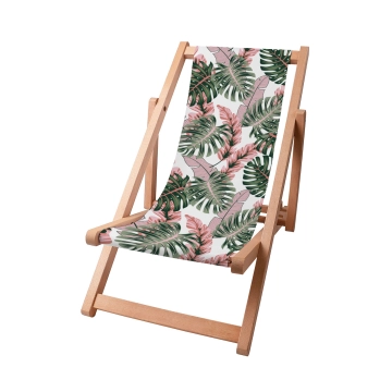 Holz liegestuhl Tropical Pink and Green Leaves