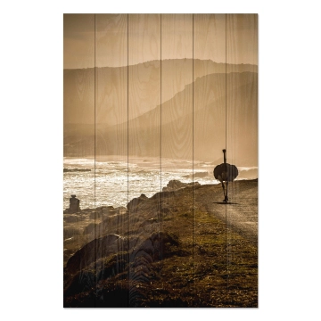 Bild auf Holz Ostrich on the Coast
