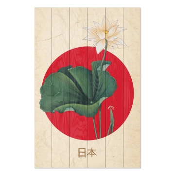 Bild auf Holz Japanese Collage