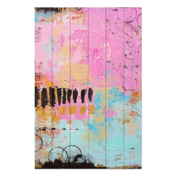 Bild auf Holz Colorful Brush Strokes