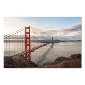 Bild auf Holz Golden Gate Bridge