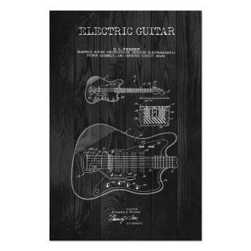 Bild auf Holz Electric Guitar Black