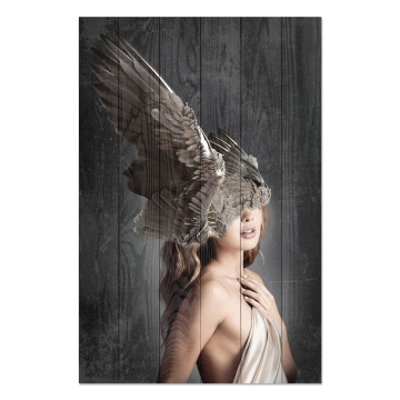 Bild auf Holz Brown Wings on the Head