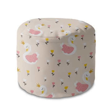 Sitzsack runde fußhocker Swan with Tulips Flowers