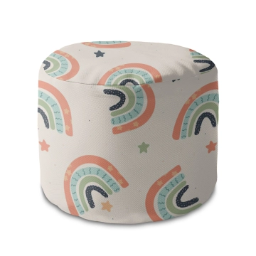 Sitzsack runde fußhocker Boho Rainbow with Stars