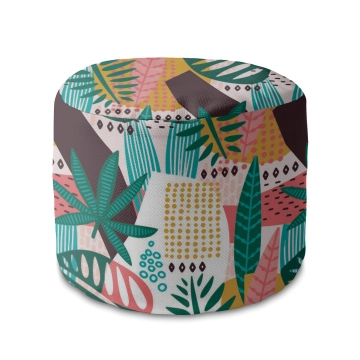 Sitzsack runde fußhocker Abstract Monstera