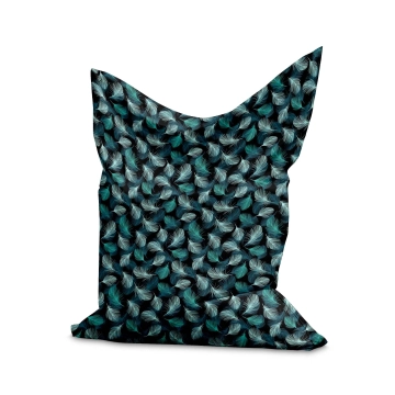 Sitzsack Pillow Turquoise Feathers