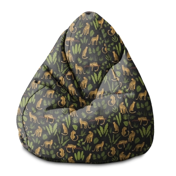 Sitzsack Pearshape Pantery Na Czarnym